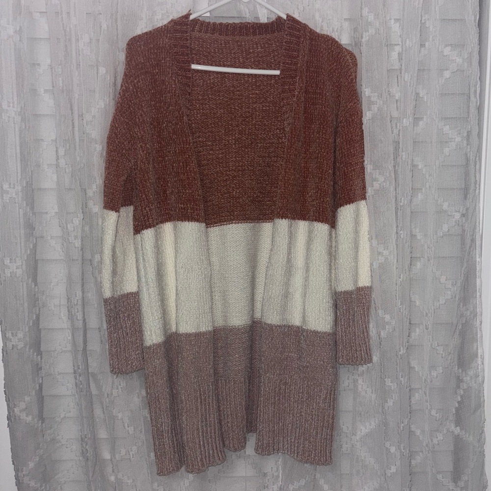 Colorblock Open Front Cardigan Sweater - Picture 2 of 7